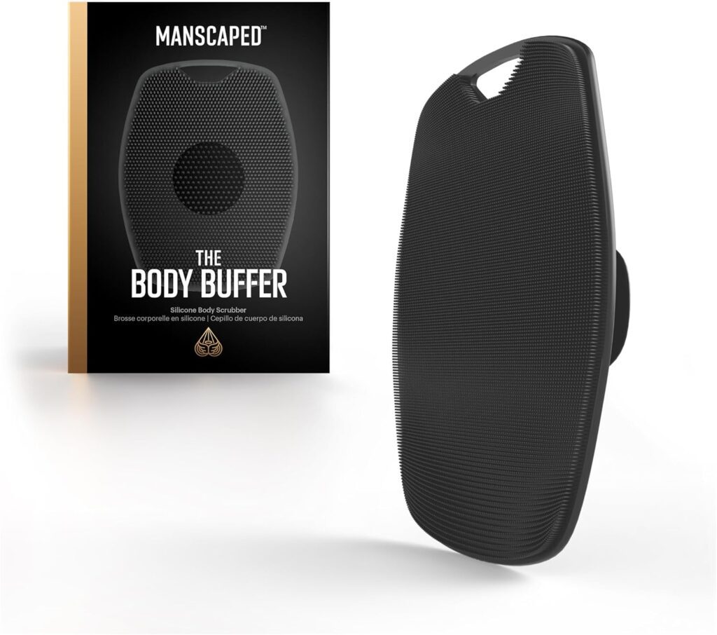 MANSCAPED® The Body Buffer Premium Silicone Scrubber for Nourishing, Cleaning Exfoliating Your Skin - Lather Boosting Bristles with Ergonomic No-Slip Handle, Long-Lasting Easy to Clean (1-Pack)