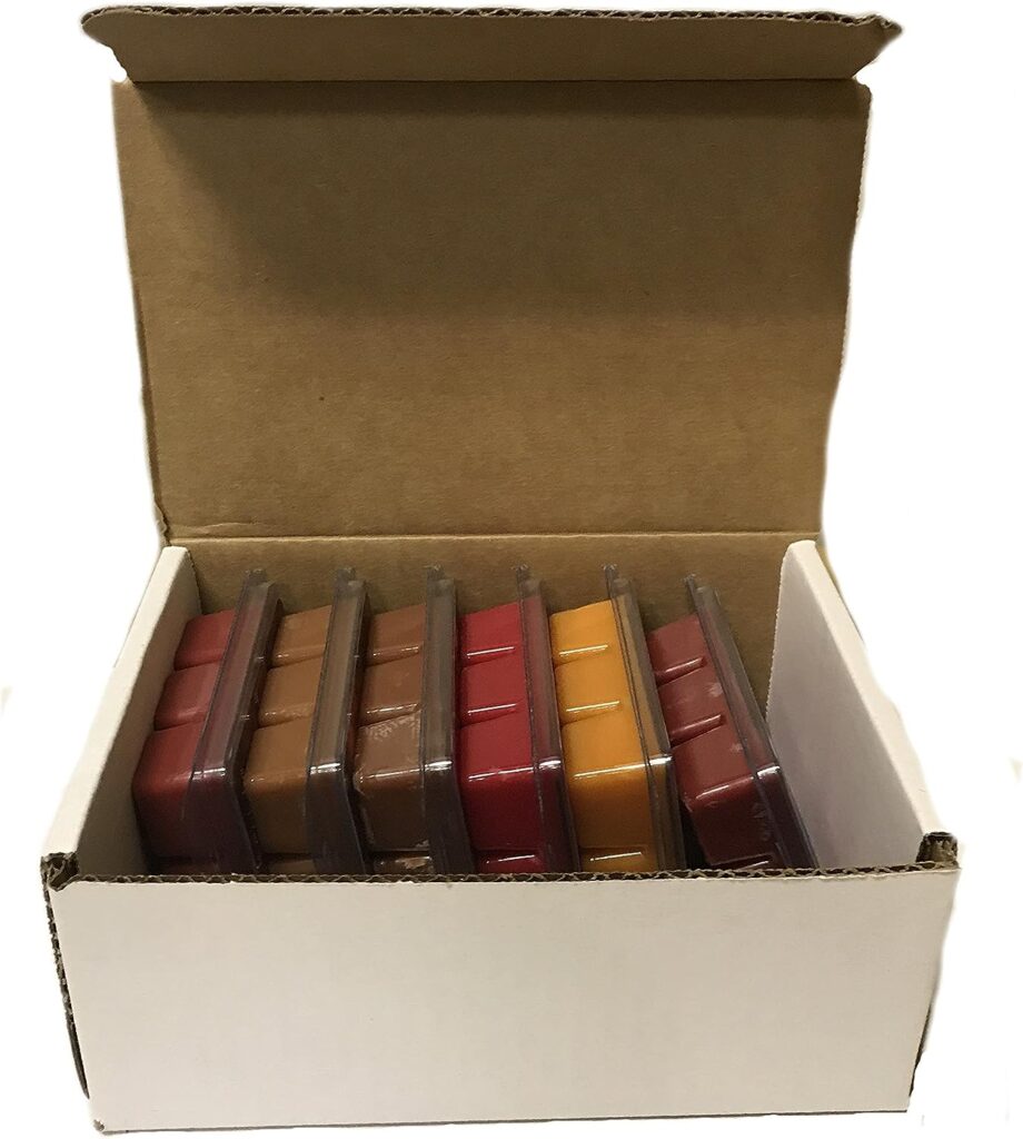 6 Pack Highly Scented Soy Blend Wickless Candle Wax Bar Melt Cubes - Frosty Pine, Spiced Cranberry, Cookies for Santa, Buttered Gingerbread, Holiday Blessings, and Christmas Spice