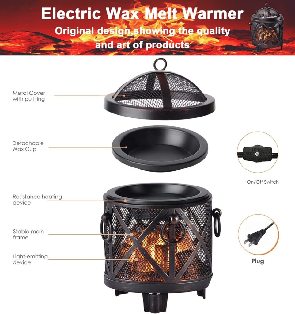 Dicimi wax melt warmer,wax warmer for scented wax,candle wax warmer,wax melt warmer for scented wax,oil burner,scentsy wax warmer,electric wax warmer, Spa and Aromatherapy Ideal Gifts(Fireplace Stove)