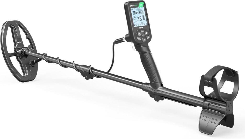 Nokta Simplex Lite Metal Detector with 9.5” Waterproof DD Search Coil, Vibration for Detecting Underwater, Beach and All Metal Search Modes