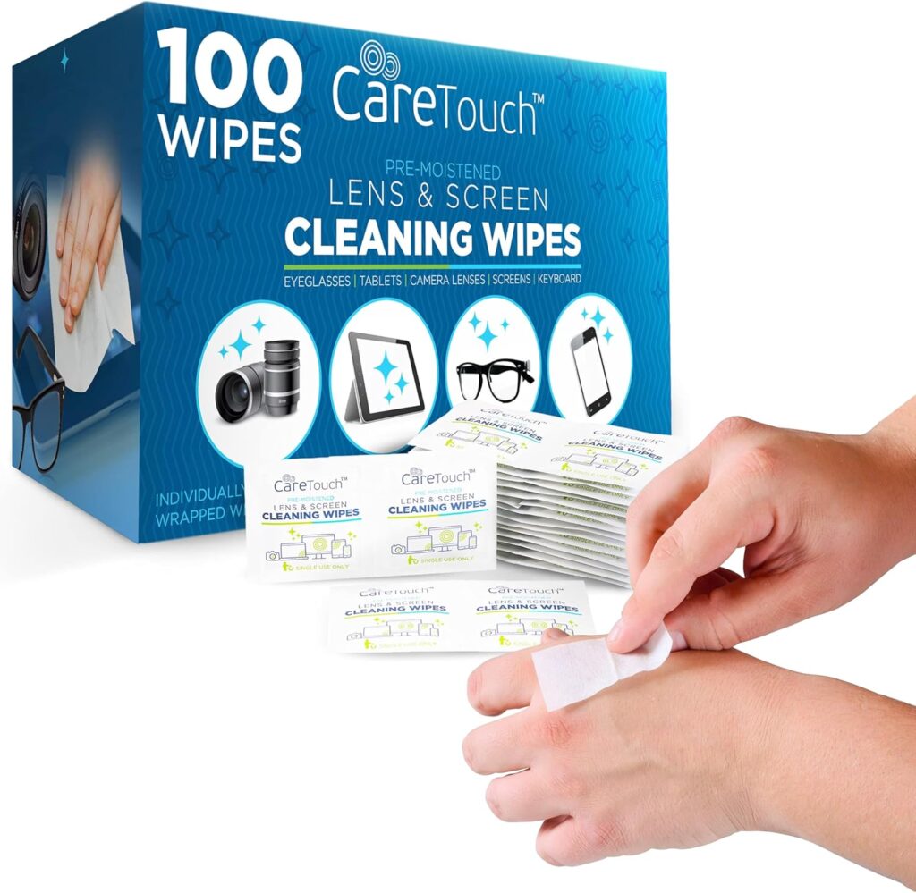 Care Touch Lens Cleaning Wipes for Eyeglasses, Pack of 210 - Eyeglass Wipes Individually Wrapped, Eye Glass Cleaning, Lenses Wipes for Glasses/Sunglasses