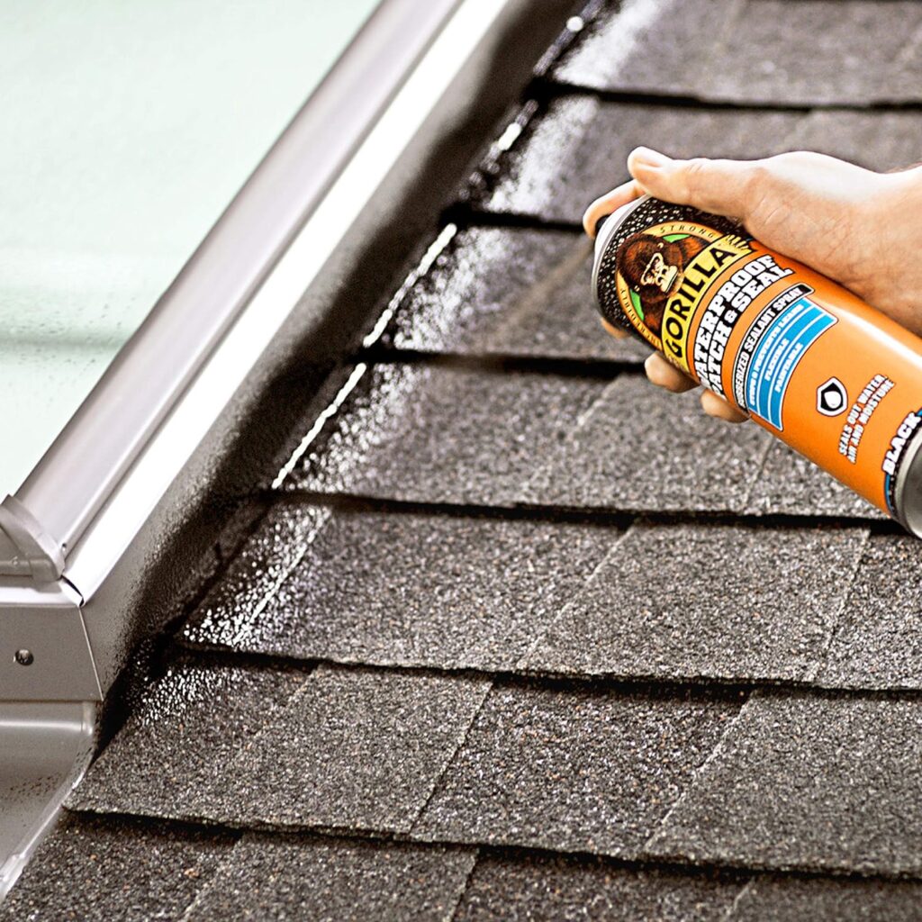 Gorilla Waterproof Patch Seal Rubberized Sealant Spray, Black, 16oz (Pack of 1)