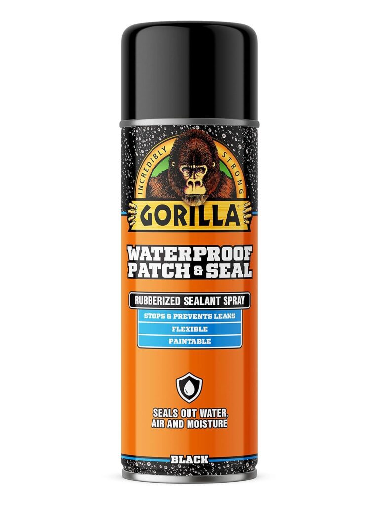 Gorilla Waterproof Patch Seal Rubberized Sealant Spray, Black, 16oz (Pack of 1)
